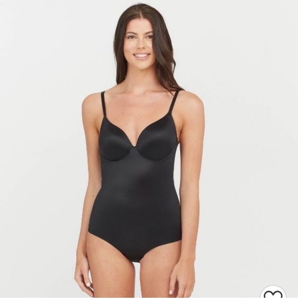 (1). Assets by Spanx flawless finish shaping low back low-back panty bodysuit - Picture 2 of 16